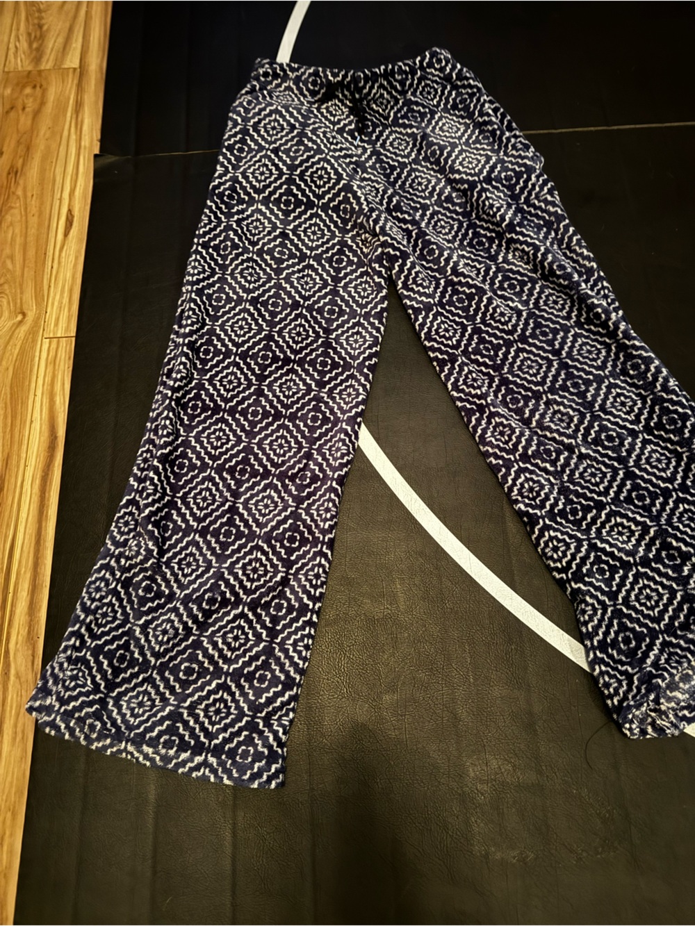 Upcycled baggy sweatpants from blanket